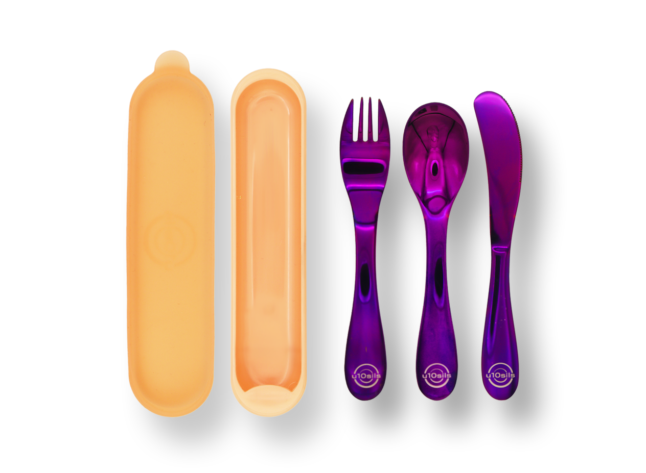 Bento-style cutlery and case set