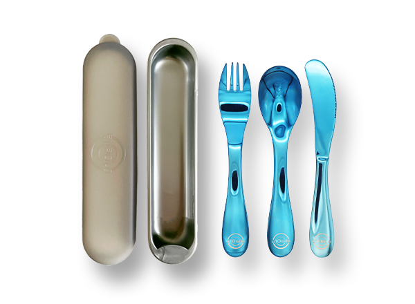 Stainless lunch cutlery set with pouch