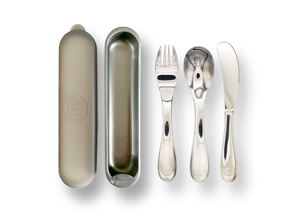 Easy-clean reusable utensils with case