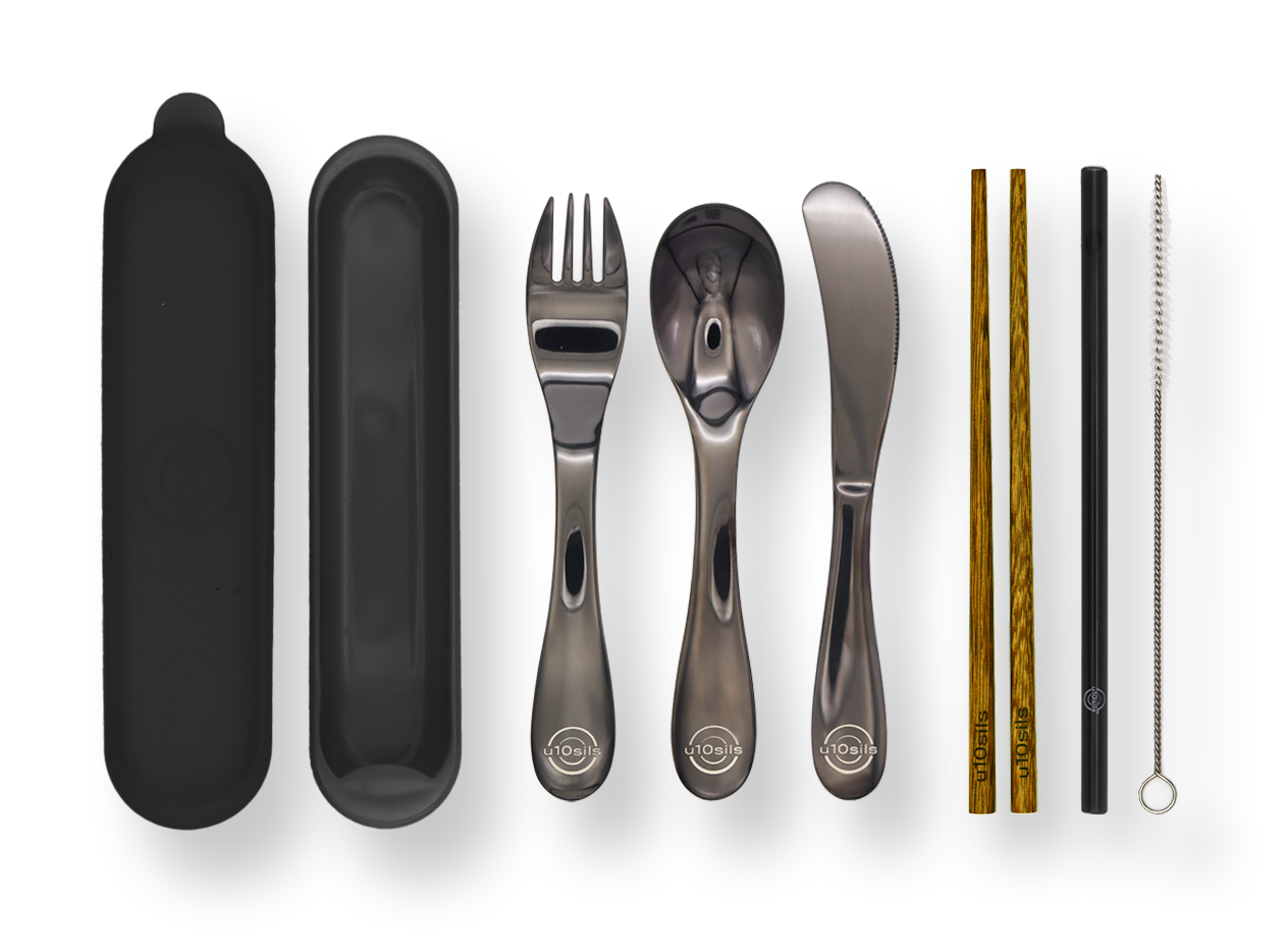 Stainless steel cutlery neatly packed in lunch box