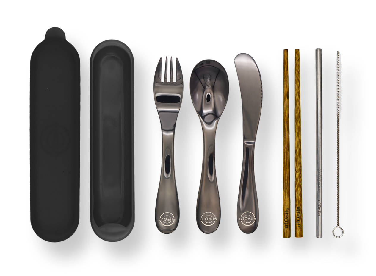 Durable stainless steel fork, spoon, and knife set