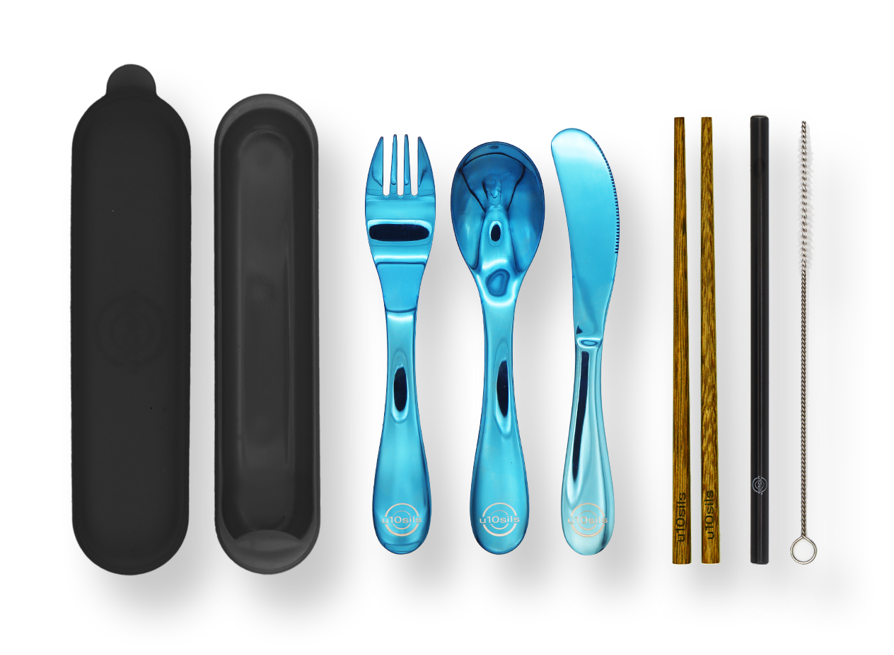 Stainless steel cutlery in eco-friendly lunch container