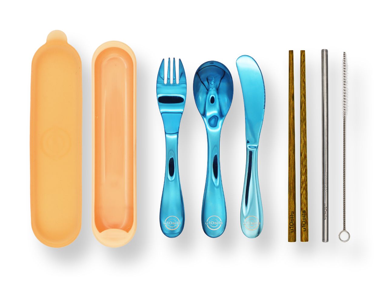 Lunch box kit with stainless steel cutlery and fork set