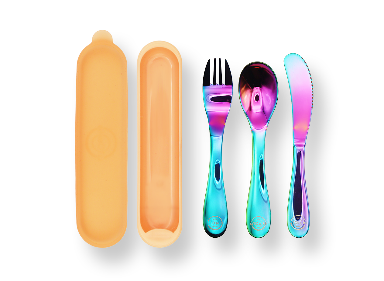 Compact cutlery and case for on-the-go dining